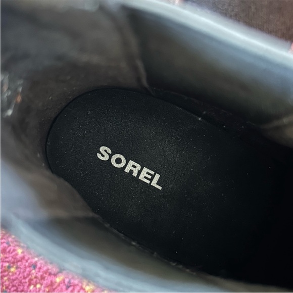 Sorel | Women's Red/Brown/Black Suede Joan A Wedge II Pull On Ankle Boots Sz 8.5 - Picture 11 of 14